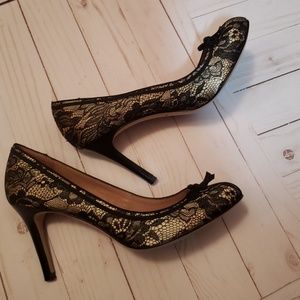 Ann Taylor Black Lace Heels